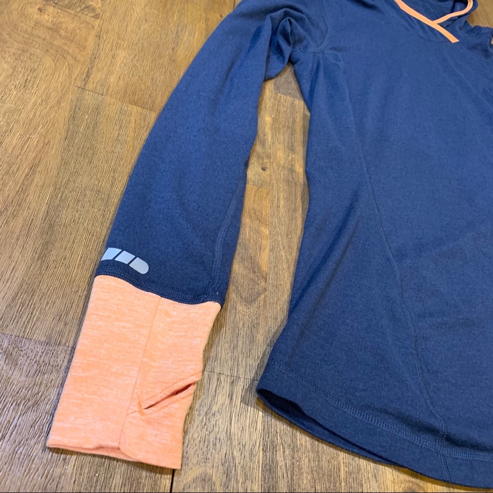 Brooks Blue Orange Long Sleeve Stretchy Hoodie XS - Picture 3 of 11